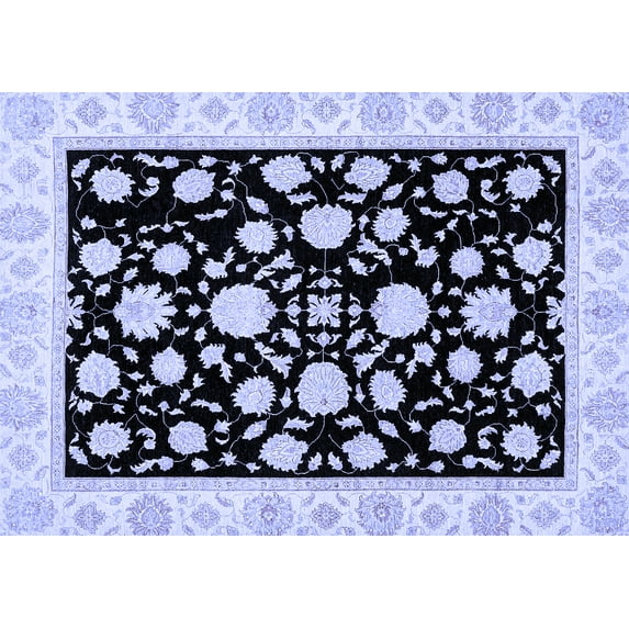 Ahgly Company Indoor Rectangle Oriental Blue Traditional Area Rugs, 7' x 9'
