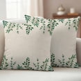thumbnail image 2 of Green Leaf Outdoor Pillow Covers 16x16 Set of 2,Waterproof Patio Throw Pillowcase Protectors,Sage Eucalyptus Farmhouse Country Plant Decorative Pillow Shams Cushion Covers for Seat Bed Couch Sofa, 2 of 8