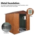 thumbnail image 6 of Garden Storage Shed, 6ft x 6ft Outdoor Metal Storage Shed with Metal Foundation ,With window, Coffee Outdoor Storage Shed,Iron Large Storage Shed, Garden & Outdoor Sheds, 6 of 10