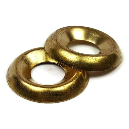

Finishing Cup Washer Solid Brass Countersunk Finishing Washers #10 (0.251 ID x 0.603 OD x 0.104 Thick) Qty 250