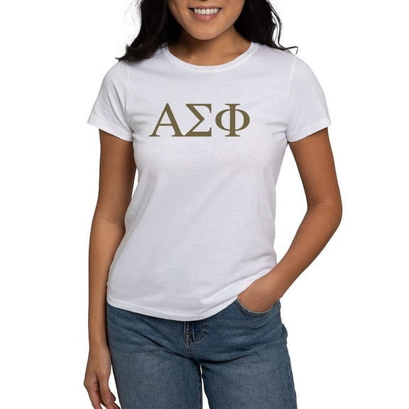 CafePress - Alpha Sigma Phi Greek Letters Gold T Shirt - Women's Classic T-Shirt