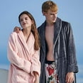 thumbnail image 3 of Oksun long robes for women Full Length Fleece Plush Bathrobe with Waist Belt Pink XL, 3 of 7