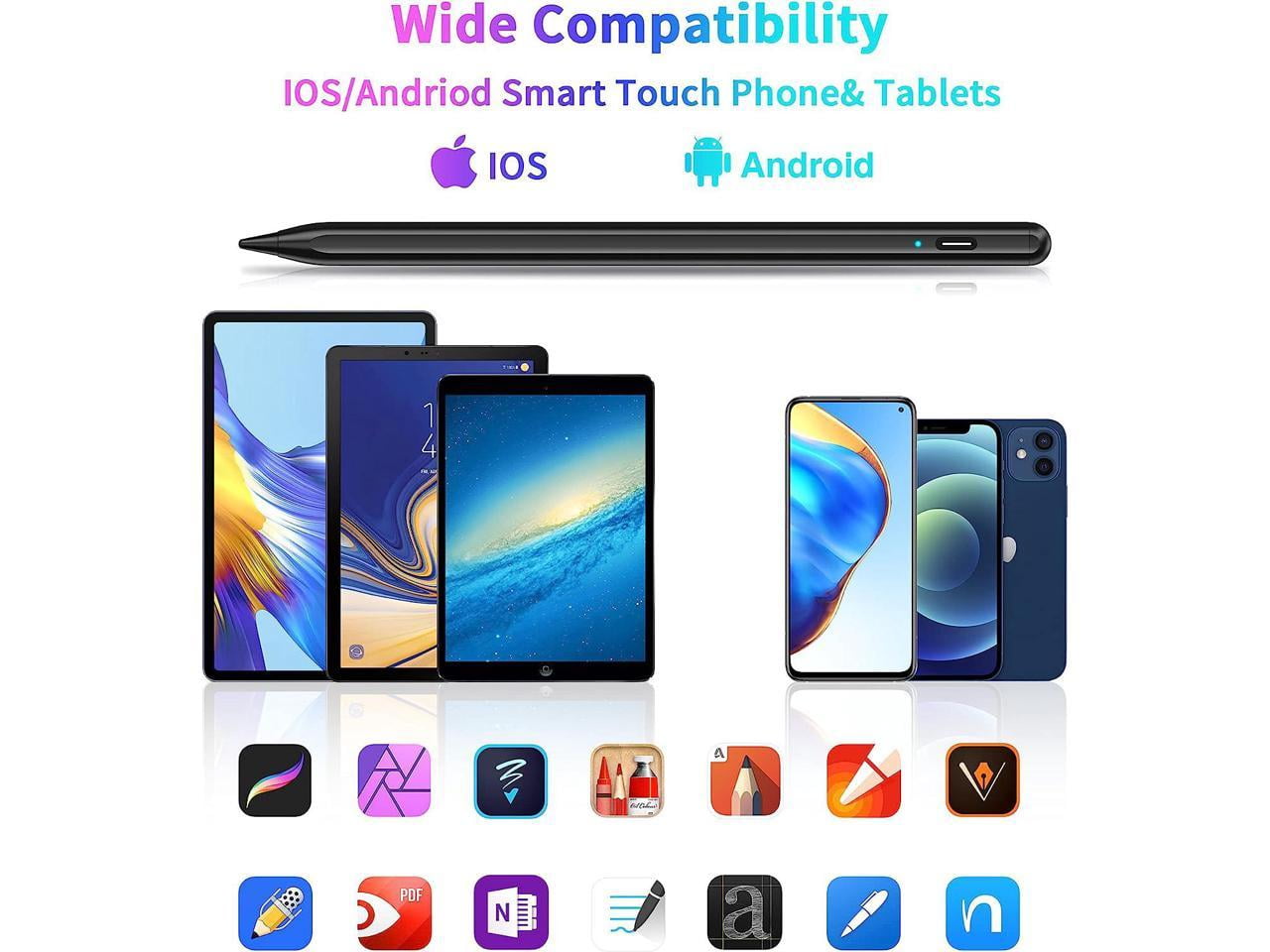 Stylus Pen, Active Stylus Pen Compatible for iOS and Android Touchscreens/Phones, Rechargeable Stylus Pen with Dual Touch Screen, Stylus Pencil for Apple iPad/iPhone/Android/Samsung Tablet