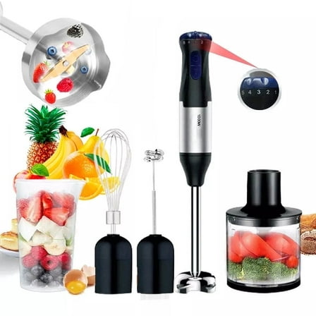 DEISNGB Hand Blender, 4-in-1 Immersion Hand Blender,5 Speed Turbo Mode Stick Blender for Make Smoothie, Milk Shakes,Juice ,Sauces