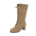 thumbnail image 4 of Women's Mid-Calf Autumn Winter Boots with Round Toe and Thick Flat Sole for Warm Comfortable Everyday Wear, 4 of 7