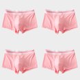 thumbnail image 1 of Summer Men Boxers Ice Silk Seamless Panties Ultra-thin Gradient Color Underpants Breathable 4 PCS Set Slip Silk Panties Men 4 L, 1 of 6