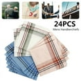 thumbnail image 2 of 2/12/24Pcs Men's 100% Cotton Vintage Pocket Square Solid Color Towel Handkerchiefs Snot-rag Hanky Hankies, 2 of 6