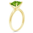 thumbnail image 2 of 1.5 ct Princess Cut Natural Peridot Solitaire 18K Yellow Gold Womens Engagement Ring, 2 of 3