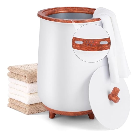 Towel Warmer Bucket, 23L Large Luxury Bucket-Style Towel Warmer w/Fragrant Disc Holder, ETL Certified Bath Heater w/3-Level Heating, 20/40/60/90 Min Timer & Auto Shut Off