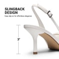 thumbnail image 5 of DREAM PAIRS Women’s Slingback Pumps, 3-Inch Stiletto High Heels with Bow, Closed Toe Satin Dress Shoes for Wedding & Work, 5 of 8