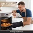 thumbnail image 7 of Silicone Oven Mitts, Ultra Heat Resistant up to 500°F Flexible Oven Gloves, Black 15", 7 of 7