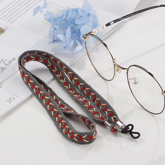 DOPI Eyeglass Chains Eyeglass Chains Sunglasses Neck strap Cords Beaded Reading Glasses Chain Holder Gray Free size