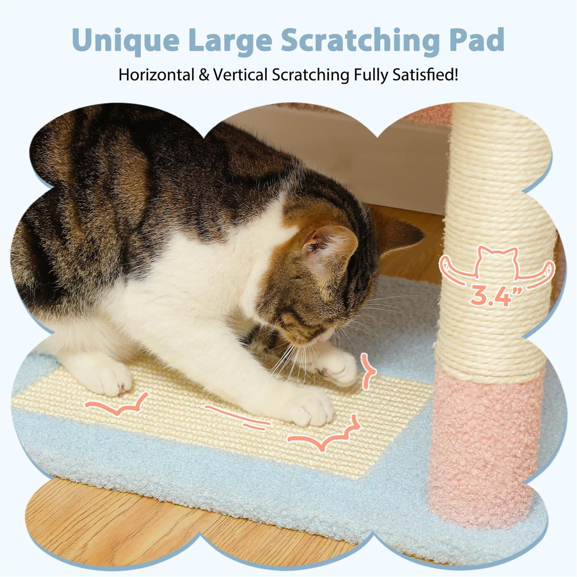 Pefilos 72" Cat Tree Tower for Large Cats, Indoor Cat Condo with Sisal-Covered Scratching Posts and Pads, 2 Padded Perch, Blue Pefilos 72" Cat Tree Tower for Large Cats, Indoor Cat Condo with Sisal-Covered Scratching Posts and Pads, 2 Padded Perch, Blue