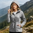 thumbnail image 6 of Lnmiateer Women Outdoor Waterproof Windbreaker Hooded Rain Parka Removable Hood Lightweight Full Zip Jacket With Pockets, 6 of 9