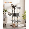 thumbnail image 2 of Feandrea Árbol para Gatos, Torre Grande para Gatos, 164 cm, con Hamaca, Condominio para Gatos, Gris Claro, 2 of 5