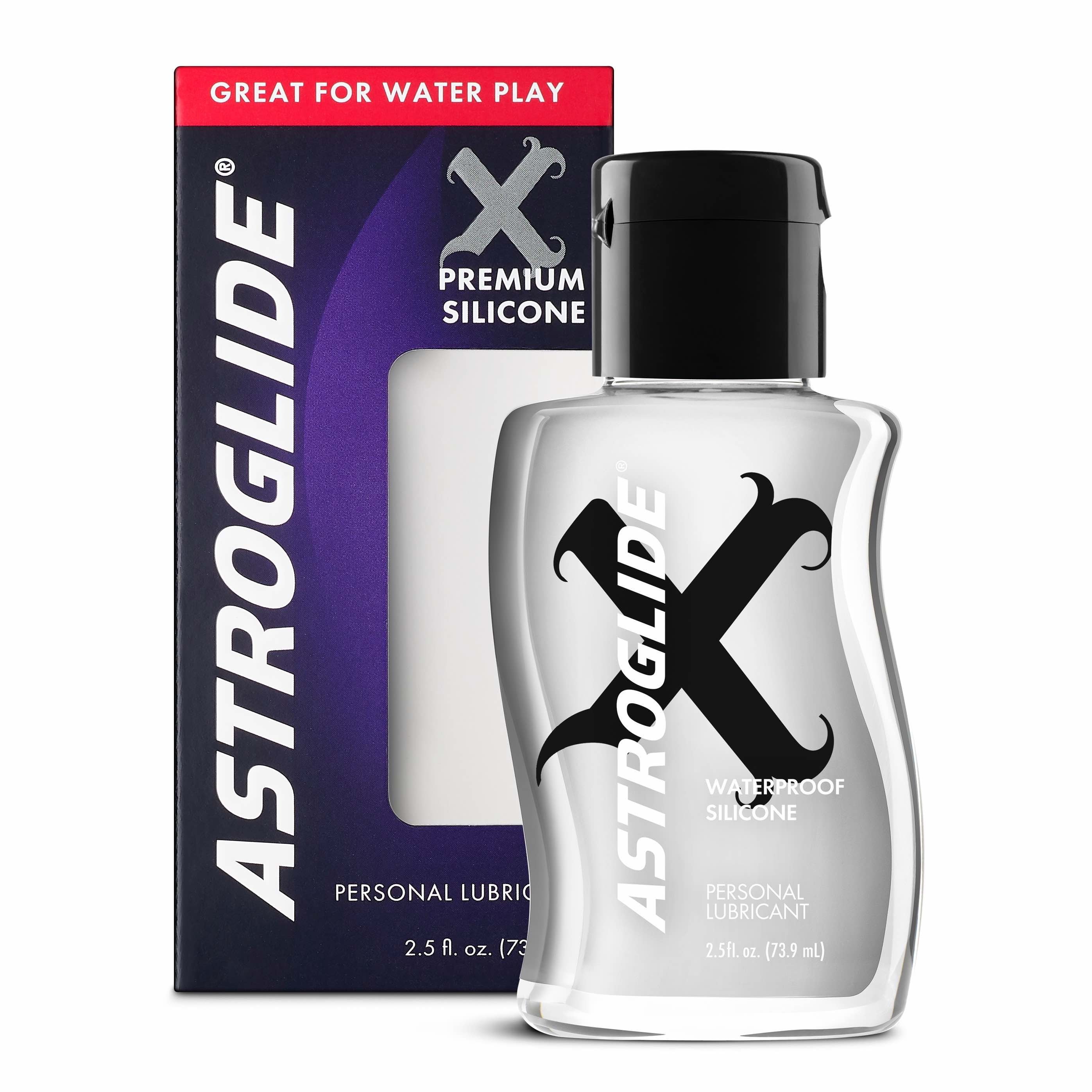 Astroglide X Silicone Personal Lubricant, Long Lasting, Latex Safe, 2.5 oz,  Pack of 6