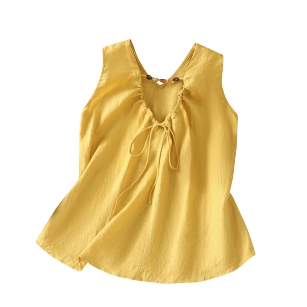 Camiseta de Cuello en V sin Mangas de Color Sólido para las Mujeres, Top Casual de Estiramiento Suave para Uso Diario Y Laboral