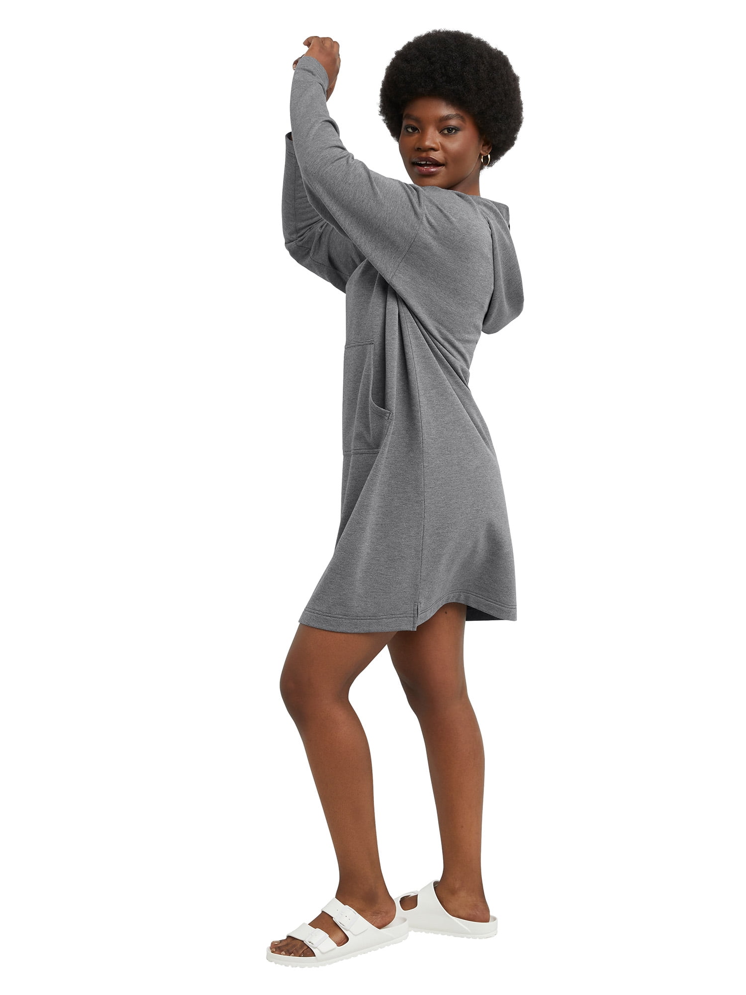 Hanes Originals Women's Cozy Fleece Hoodie Dress with Kanga Pocket, Sizes XS-2XL