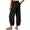 thumbnail image 4 of Anygrew Womens Baggy Wide Leg Pants Elastic Waisted Casual Palazzo Harem Pants Summer Beach Trousers with Pockets S-XXL, 4 of 9