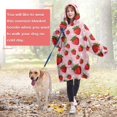 thumbnail image 4 of Red Strawberry Plants Fruit Dot Pink Pattern Wearable Oversized Blanket,Wearable Blanket Hoodie for Adults,Cozy Hooded Blankets with Super Pockets,Super Warm Fuzzy Pullover for Women & Men, 4 of 6