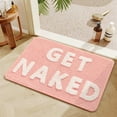 thumbnail image 4 of RFUGUG Bathroom Rugs, Get Naked Bath Mat Cute Letter Toilet Carpets Funny Non Slip Bathtub Decor Mats Super Absorbent Floor Rugs, Machine Washable Bahtmat for Tub, Shower, Bedroom, 16x24 Inches, 4 of 6