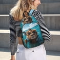thumbnail image 5 of Lsque Hawaiian Swimming Lion Pattern Canvas Daypack, Durable Backpack, High-quality Versatile Backpack,Vintage Compact Backpack-Small, 5 of 6