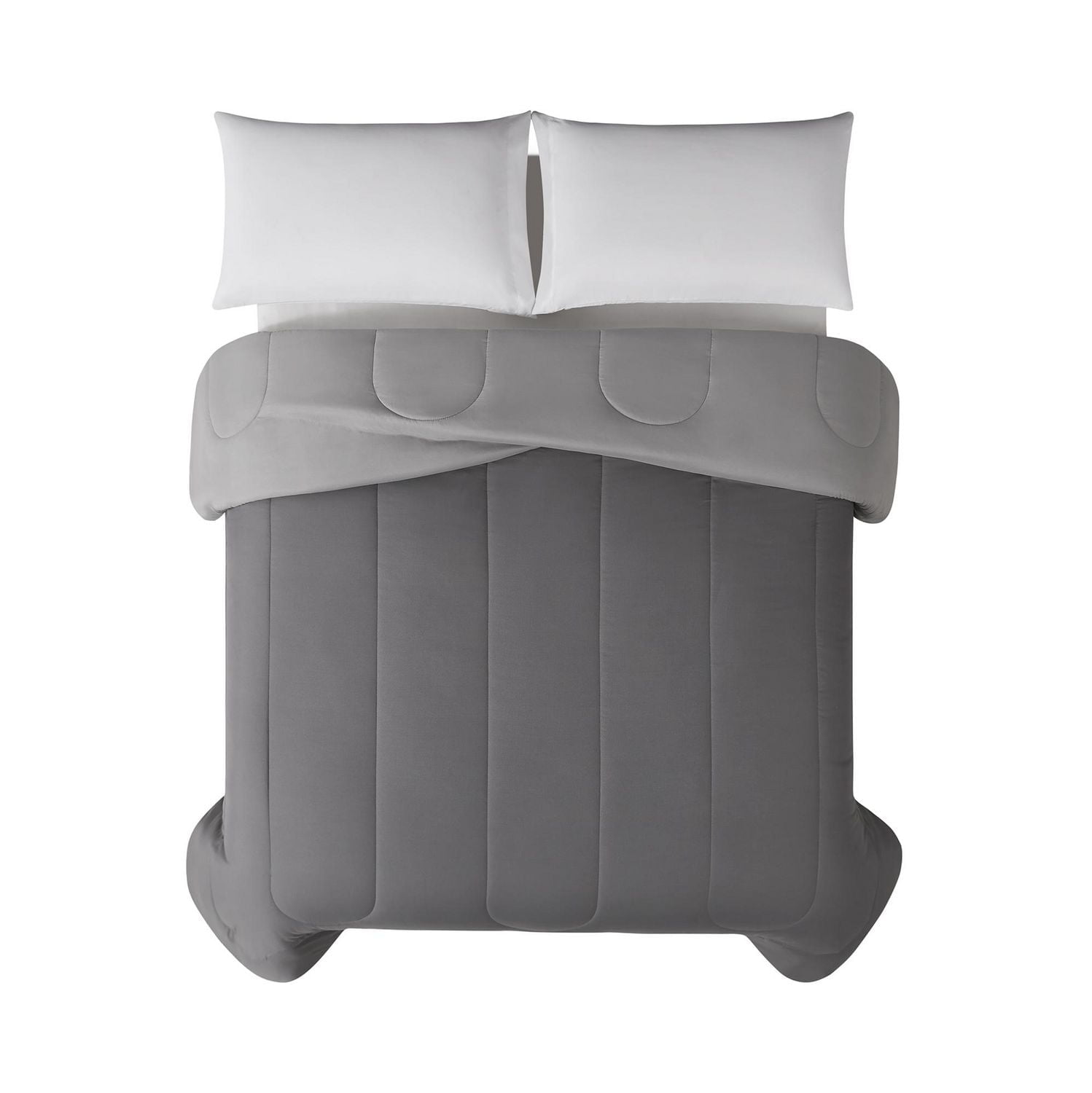 Mainstays Solid Reversible Microfiber Comforter, 1 piece, Available in Twin & Double/Queen