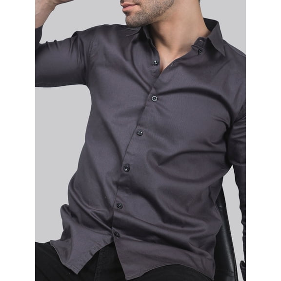 Whimsical TryBuy Premium Graphite Casual/Formal Shirt for Men