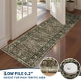 thumbnail image 4 of Floral Kitchen Rugs 2x6, Washable Non Slip Distressed Print Entryway Mat Ultra Thin Low Pile Runner Rug for Hallway Laundry Bathroom, Taupe, 4 of 8