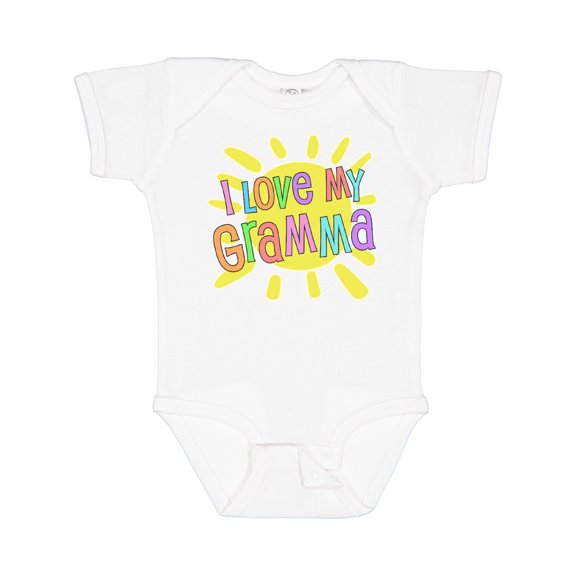 Inktastic I Love My Gramma Sun and Rainbow Letters Boys or Girls Baby Bodysuit