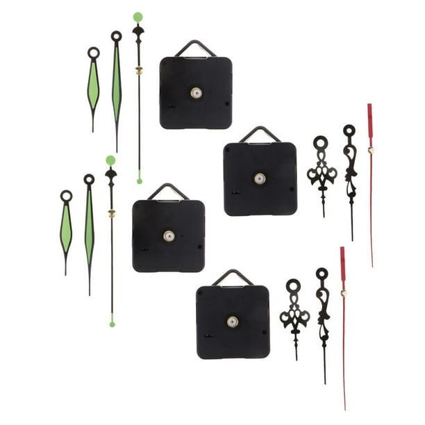 Movimiento del reloj de pared Reemplace la reparación de la pieza del reloj DIY con 3 manecillas , Verde + Negro