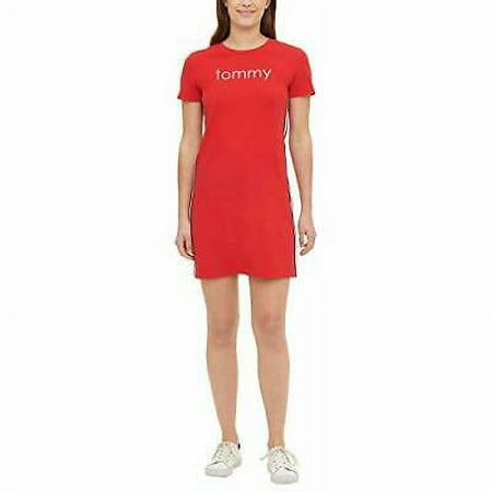 Tommy Hilfiger Women's T-Shirt Dress (Scarlet, Small)