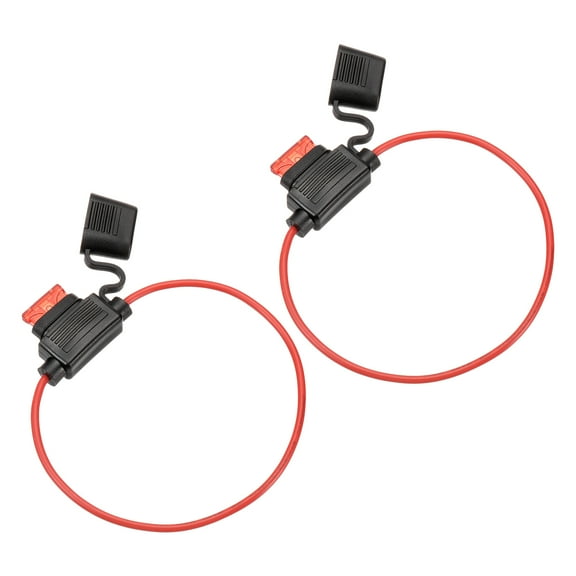 2 Pcs Inline Fuse Holder DC 32V 16 AWG Waterproof Blade Fuse Holder with 10A Fuse