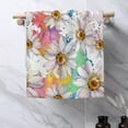 thumbnail image 4 of White Daisy Floral Hand Towel for Bathroom Set of 2 Hand Bath Towels Soft Absorbent Decorative Towels for Bathroom Kitchen Yoga Home Decor 14 x 28 in, 4 of 6