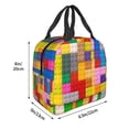 thumbnail image 3 of Easygdp Colorful Plastic Blocks Pattern Bolsa Térmica Premium - Tela Oxford Impermeable, Gran Capacidad, Bolsillo Frontal, Unisex para Trabajo, Escuela, Actividades al Aire Libre y Picnics, 3 of 8