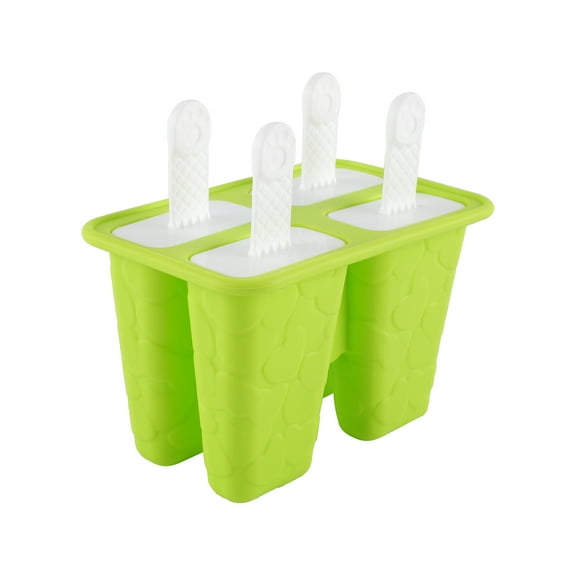 Embossed Heart Silicone Ice Pop Molds-4 Green