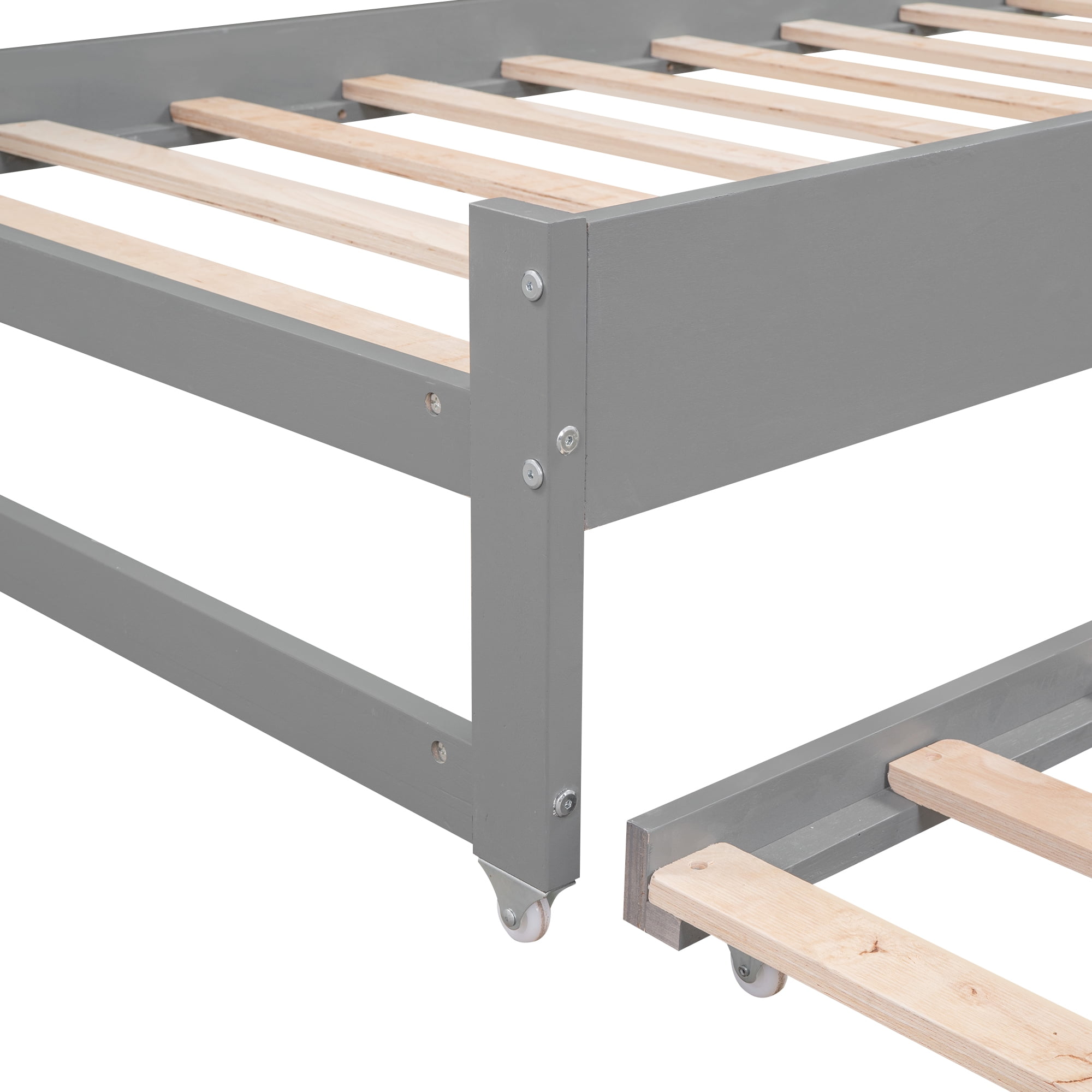 EUROCO Twin Size Platform Bed, Convertible Daybed with Light and USB Charging, 3 Beds in One, Gray