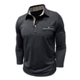 thumbnail image 5 of Yusimy Mens Solid Color Long Sleeve Shirts Casual Classic Button Collar Golf Shirt with Pocket Breathable Fall Clothing, 5 of 7