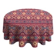 thumbnail image 4 of Colorful Geometric Pattern Round Tablecloth 60"x60",Wrinkle Wipeable Table Cloth for Kitchen Dining Room Picnic Patio Party, 4 of 6