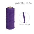 thumbnail image 2 of Cuerda de algodón Uxcell, cuerda trenzada, morado oscuro, 100m/109 yardas para colgar en la pared, nudos de macramé, 2 of 5