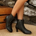 thumbnail image 2 of Willtoo Low Heel Ankle Boots for Women Comfortable Closed Round Toe Two-Toned Short Boots Chunky Heel Booties with Side Zipper Fall Winter Dress Shoes, 2 of 6