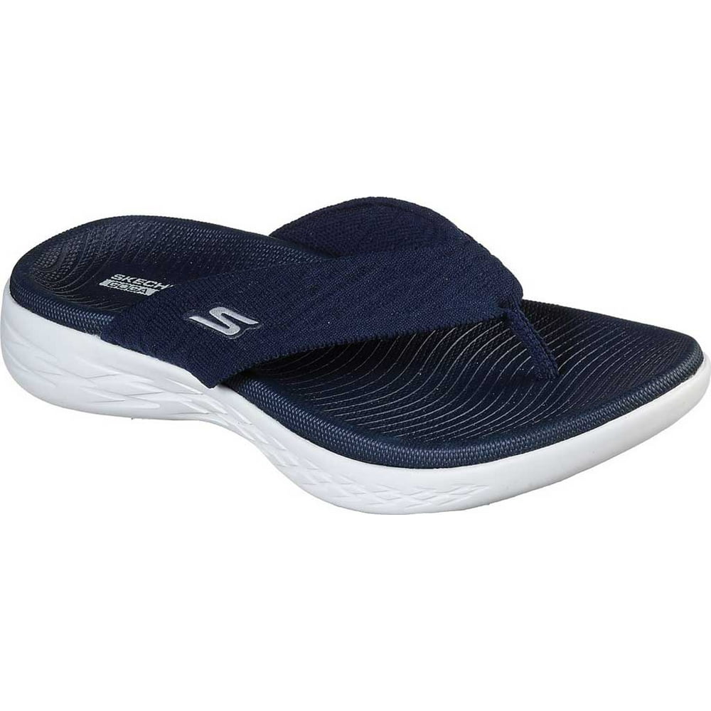 skechers women's on the go 600 sunny flip flop gray
