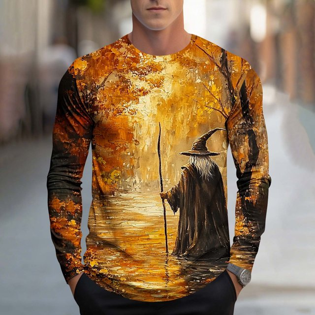 Blusas y camisas de manga larga con cuello redondo, moda casual para hombre, estampado deportivo, blusas de manga larga con cuello redondo, camisas para hombre, blusa de poliéster