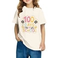 thumbnail image 1 of Fiudx Camiseta para Niño, Estampado "100 Días de Colegio", Cuello Redondo y Mangas Abullonadas, Tela Suave y Cómoda, Camisa Informal de Verano, Perfecta para La Escuela, Viajes y Uso Diario., 1 of 6