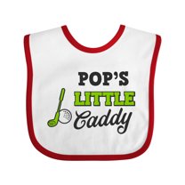 Inktastic Pops Little Caddy with Golf Club and Ball Boys or Girls Baby Bib