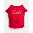 thumbnail image 2 of Kacey Lee Darlin' Ruffled Edge Pet Tee Shirt for Cats and Dogs, Red, Medium, 2 of 9