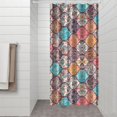 thumbnail image 3 of Vintage Earthy Boho Shower Curtain 36x72 Inches, Quick-Drying Polyester with Plastic Rings, Tribal Artistic Pattern for Rustic Bathrooms, 3 of 5