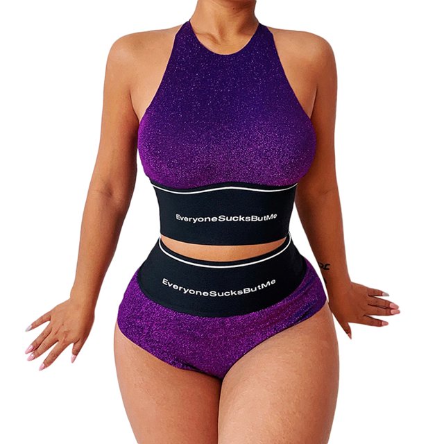 SAYOO Traje deportivo de verano femenino con impresión de letras SAYOO moda