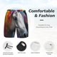 thumbnail image 3 of Balery Colorful Haired White Horse Bañador para hombre, shorts de playa de secado rápido con entrepierna y forro de compresión-Small, 3 of 6