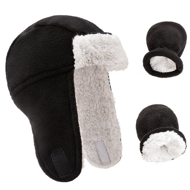 Guardurnaity Gorro para niños pequeños No se ensucia fácilmente Manoplas suaves forradas con forro polar Guantes de invierno Hebilla de ajuste Type3 NO3